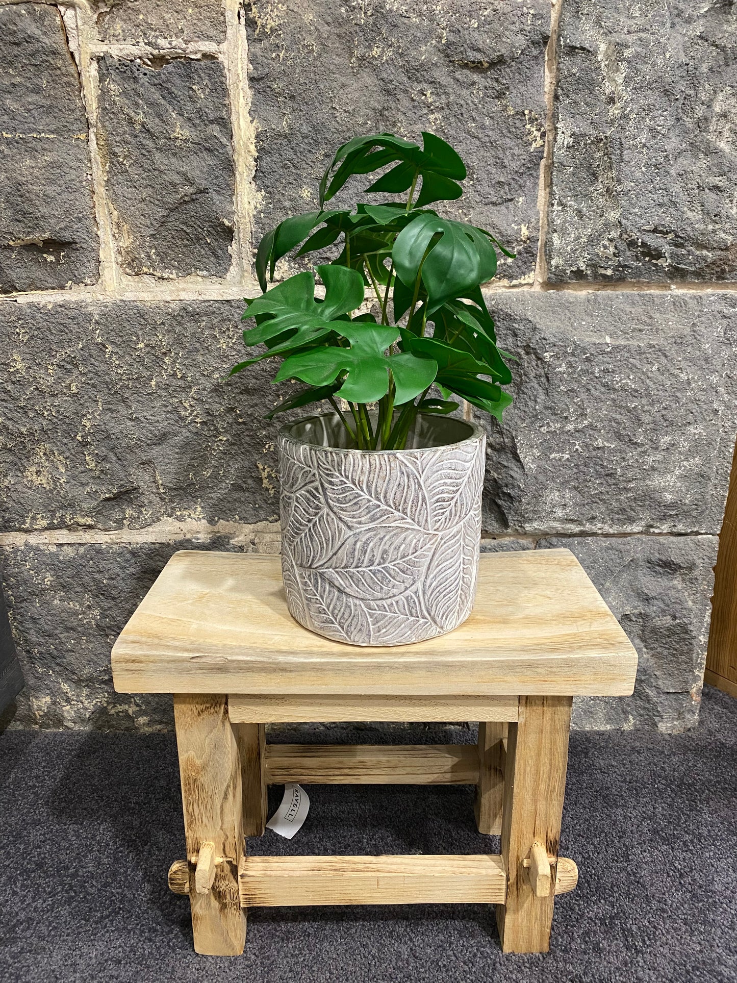 Bilva Cement Pot 18x16.5cm White Wash