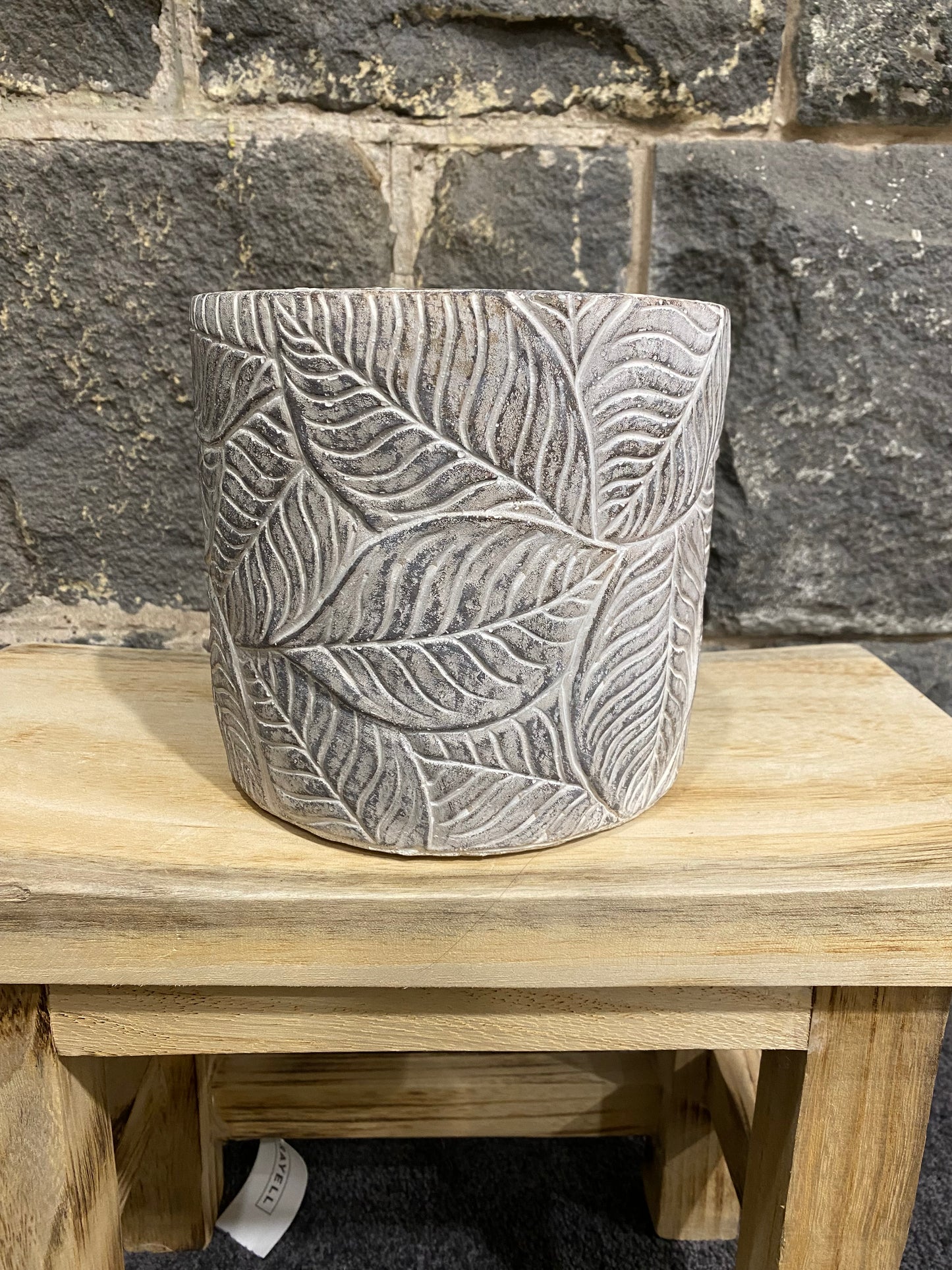 Bilva Cement Pot 18x16.5cm White Wash