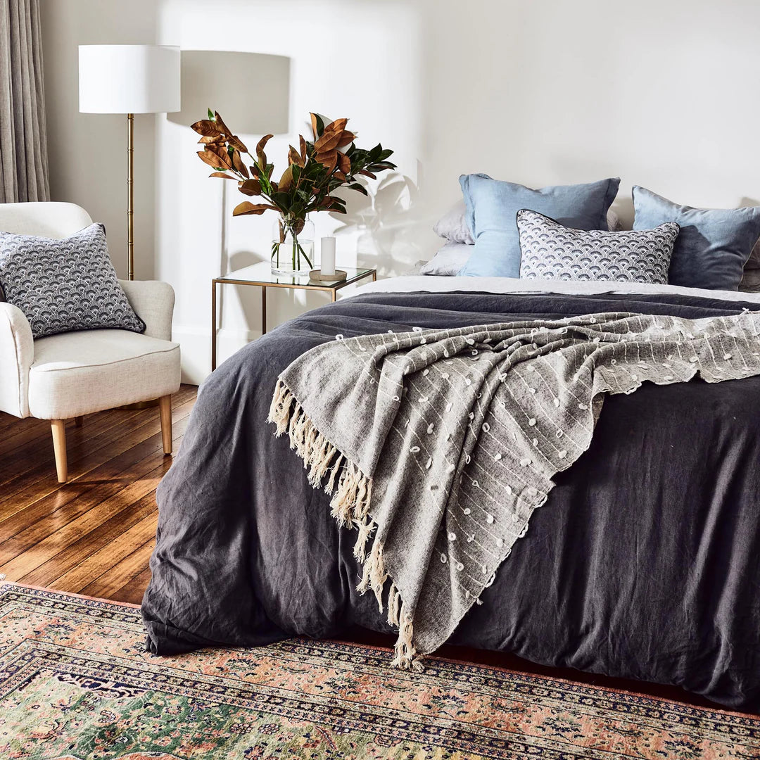 Annika Lumbar Linen Cushion Storm