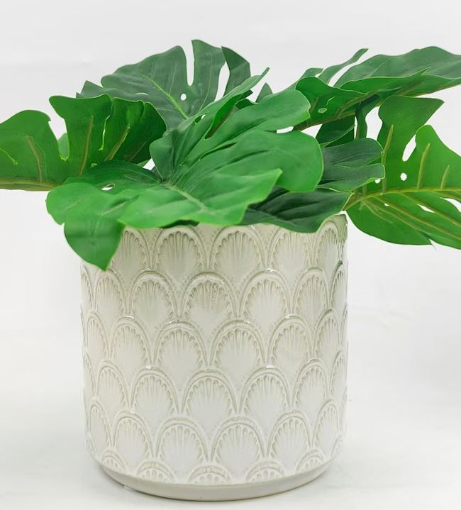 Kaycie Shell Planter-Snow
