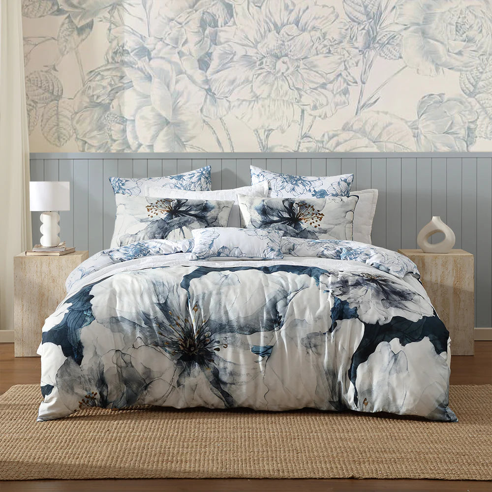 Belle Steel Quilt Cover Set