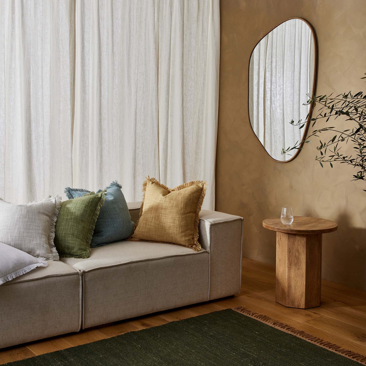 Olinda Olive Jute Runner Olive
