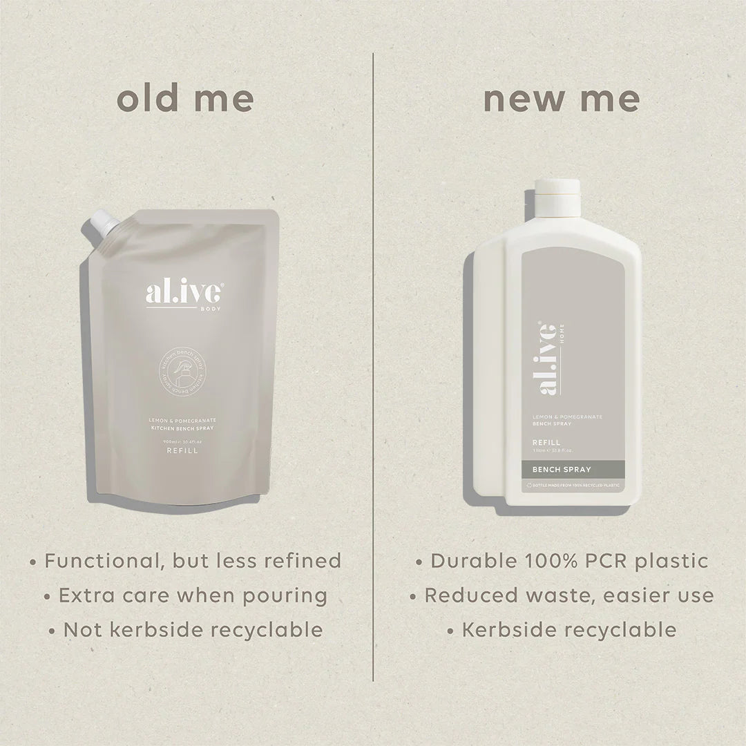 al.ive Bench Spray refill 1l Lemon & Pomegranate