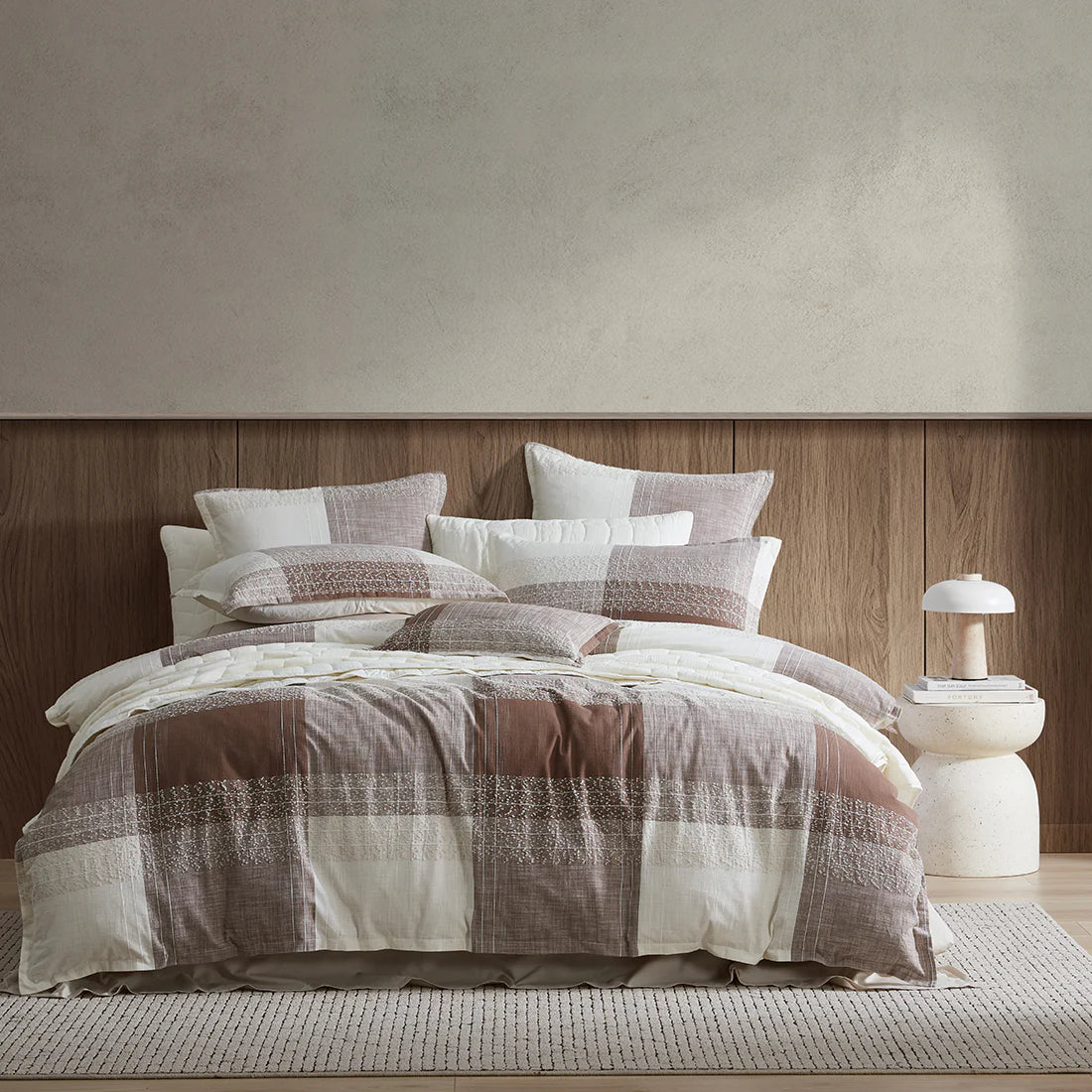 Heritage Quilt Cover set Coffee