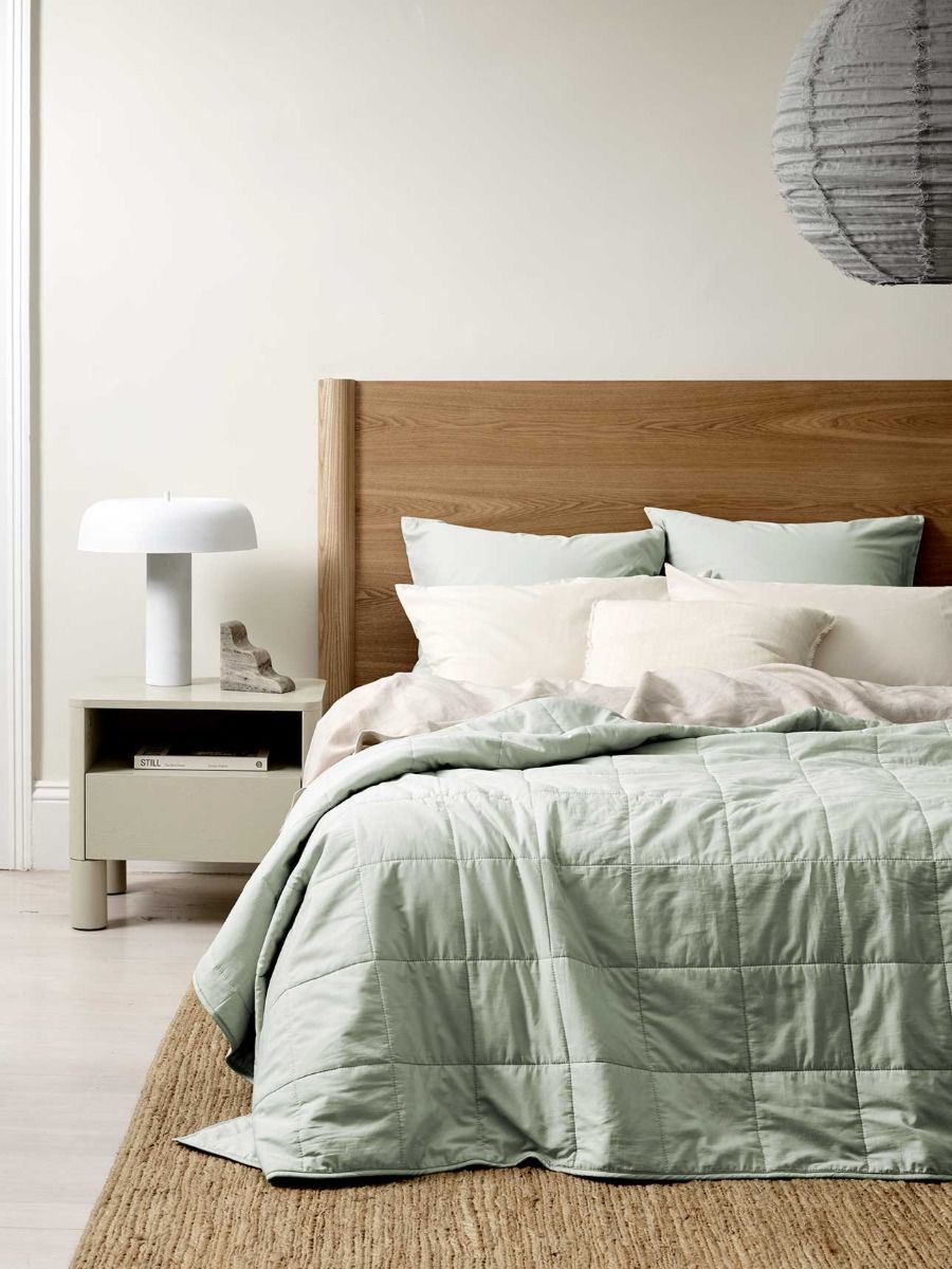 Halo Organic Coverlet Peppermint