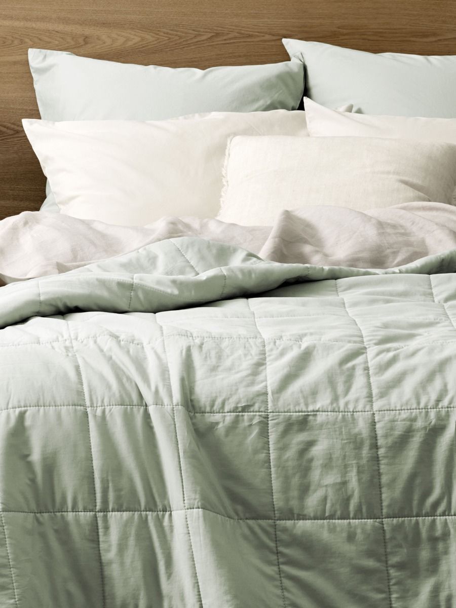 Halo Organic Coverlet Peppermint