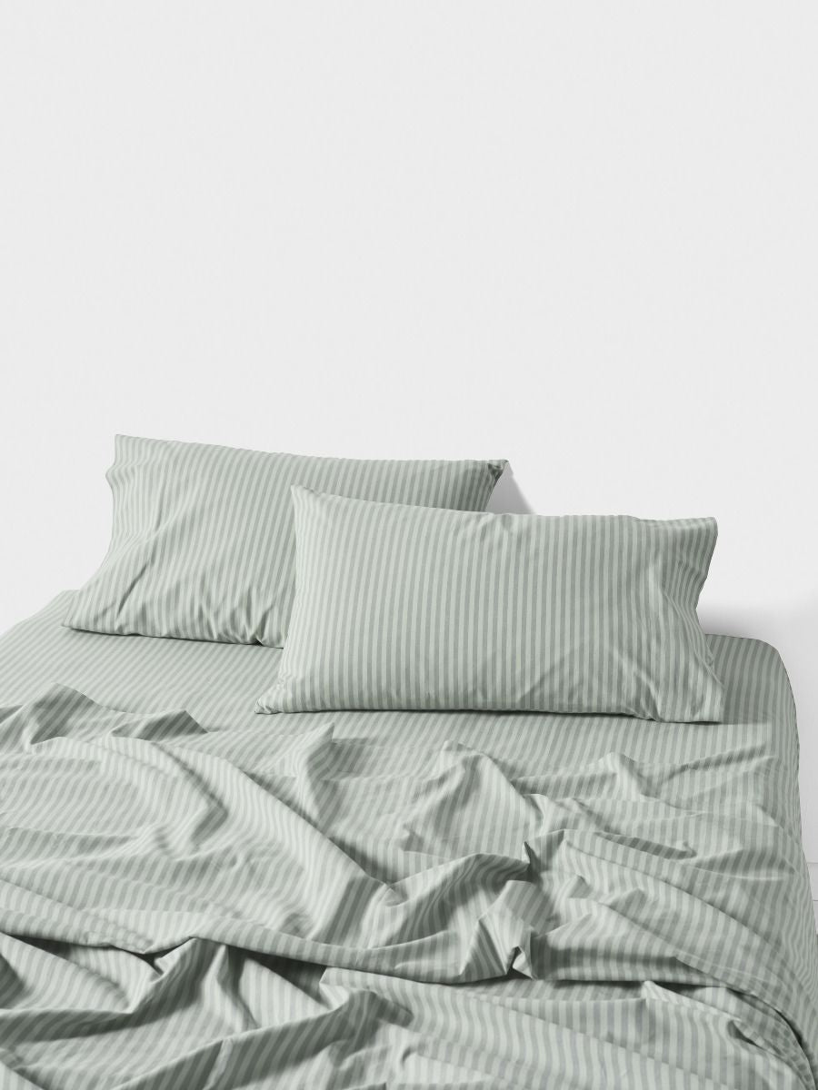 Classic Stripe Sheet Set Eucalyptus