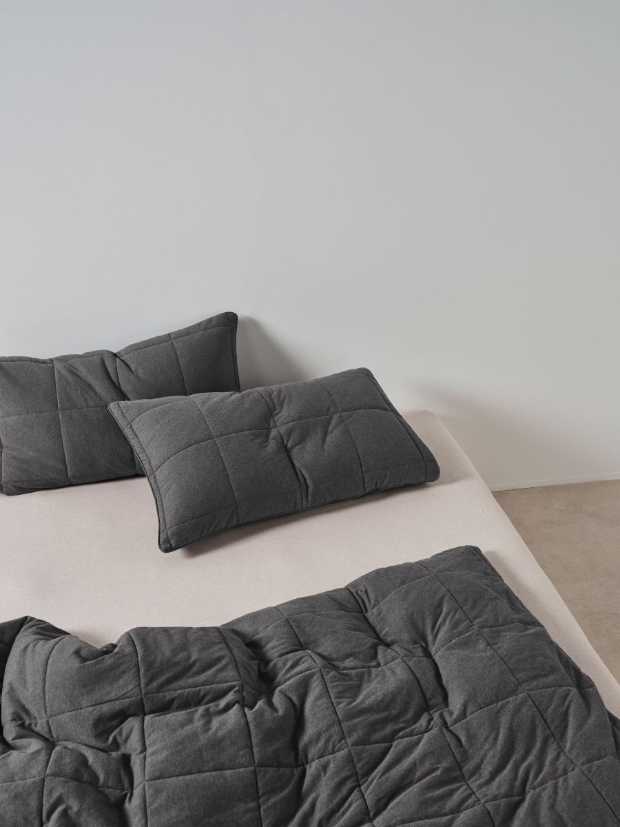 Ryland Charcoal Quilt Cover Set