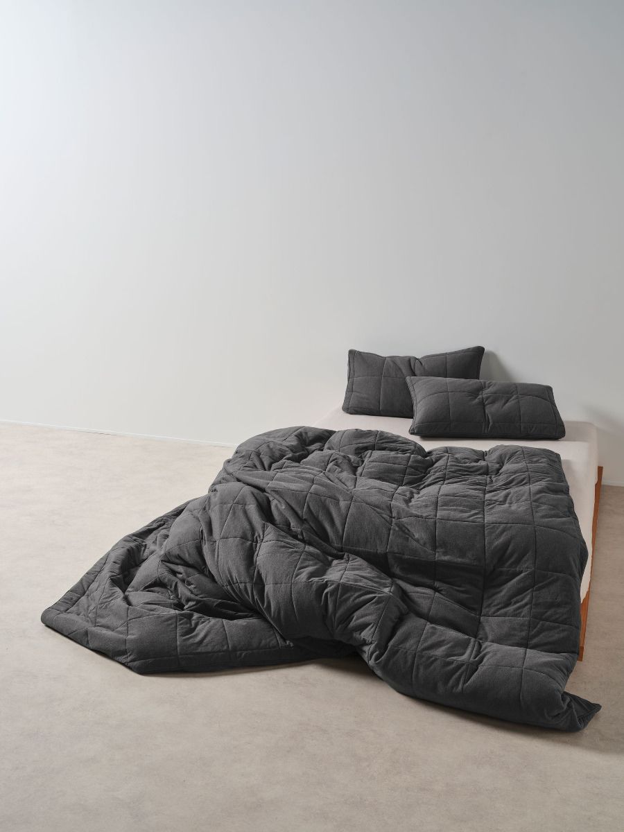 Ryland Charcoal Quilt Cover Set