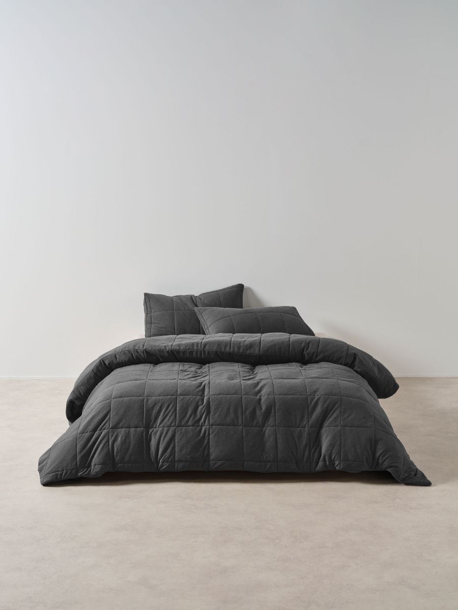 Ryland Charcoal Quilt Cover Set