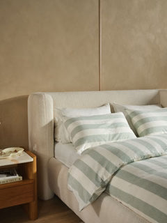 Vintage Stripe Jade Quilt Cover Set