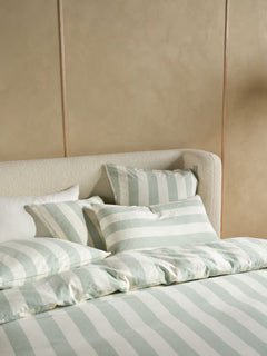 Vintage Stripe Jade Quilt Cover Set