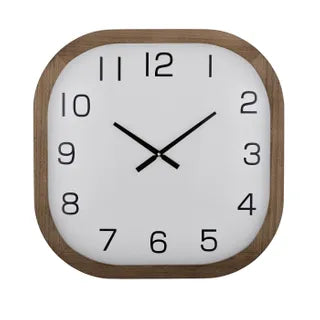 Lincoln Wood Clock 60cm Walnut/ White