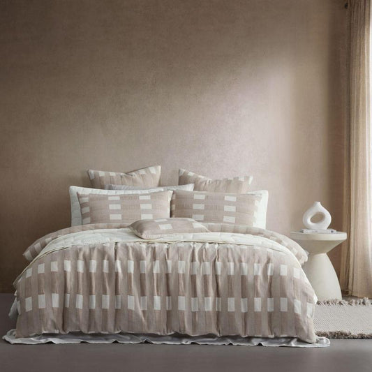 Edge Coffee Quilt Cover Set