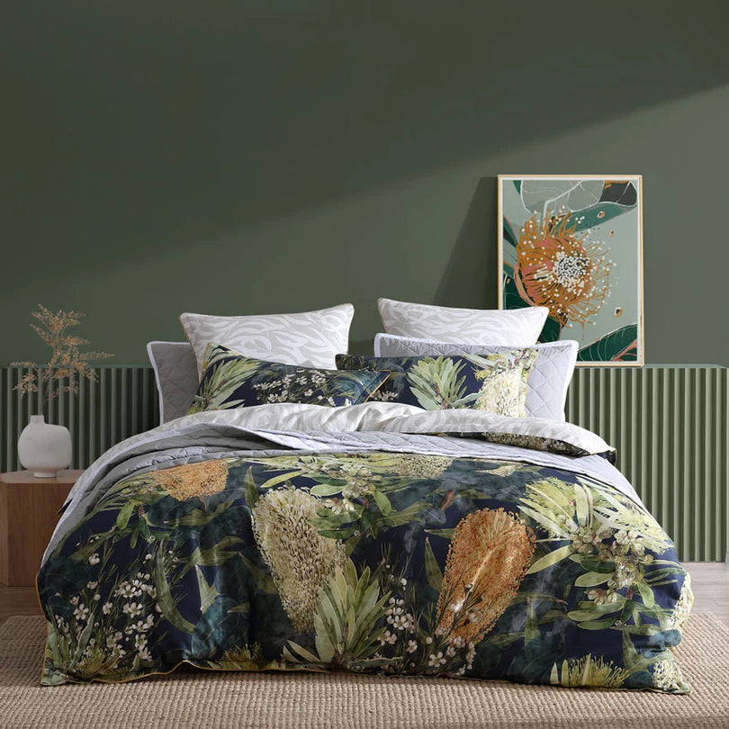 Kiera Quilt Cover Set Green