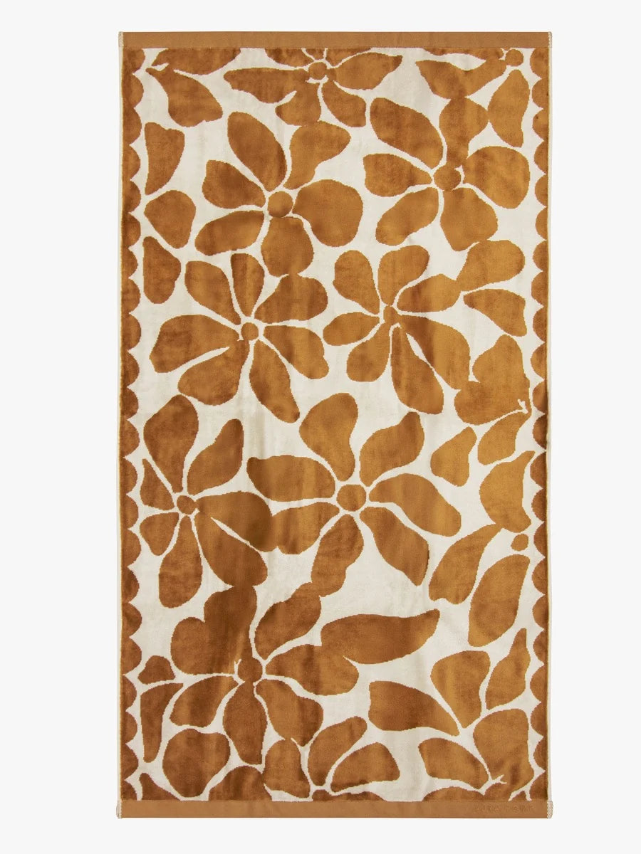 Palma Petal & Stripe Bath Towel Bronoze/Shell