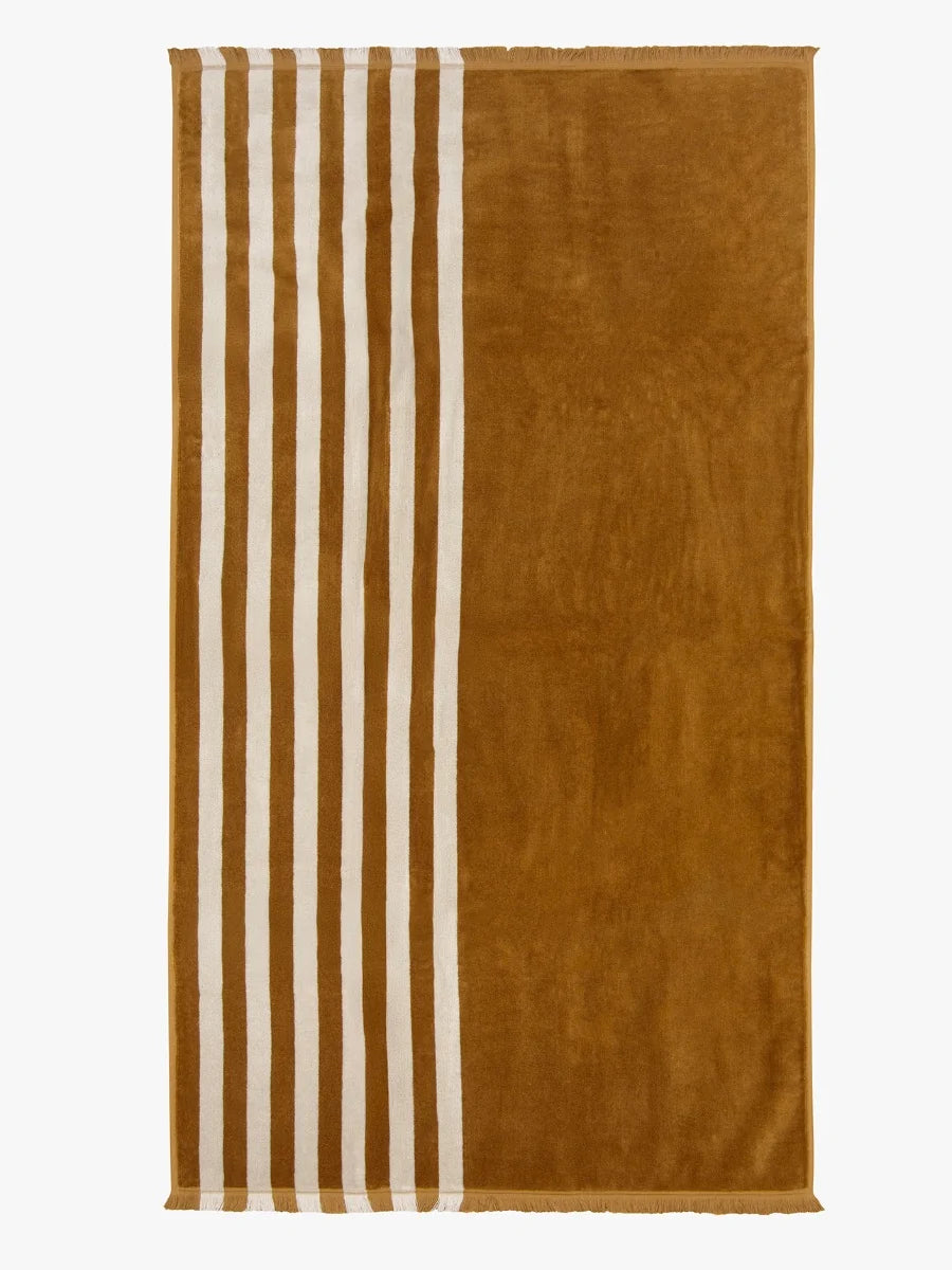 Palma Petal & Stripe Bath Towel Bronoze/Shell