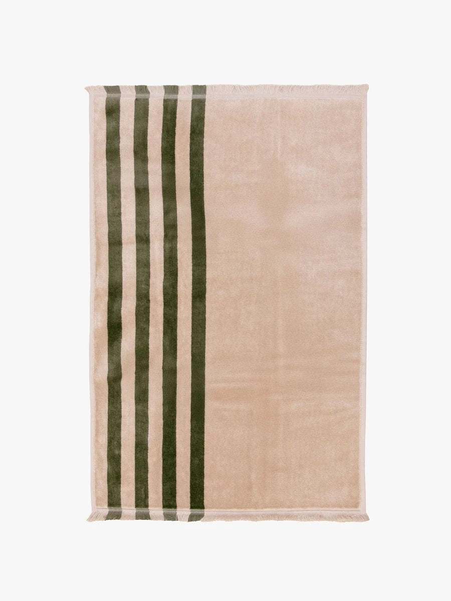 Palma Petal & Stripe Bath Towel Caper/Shell