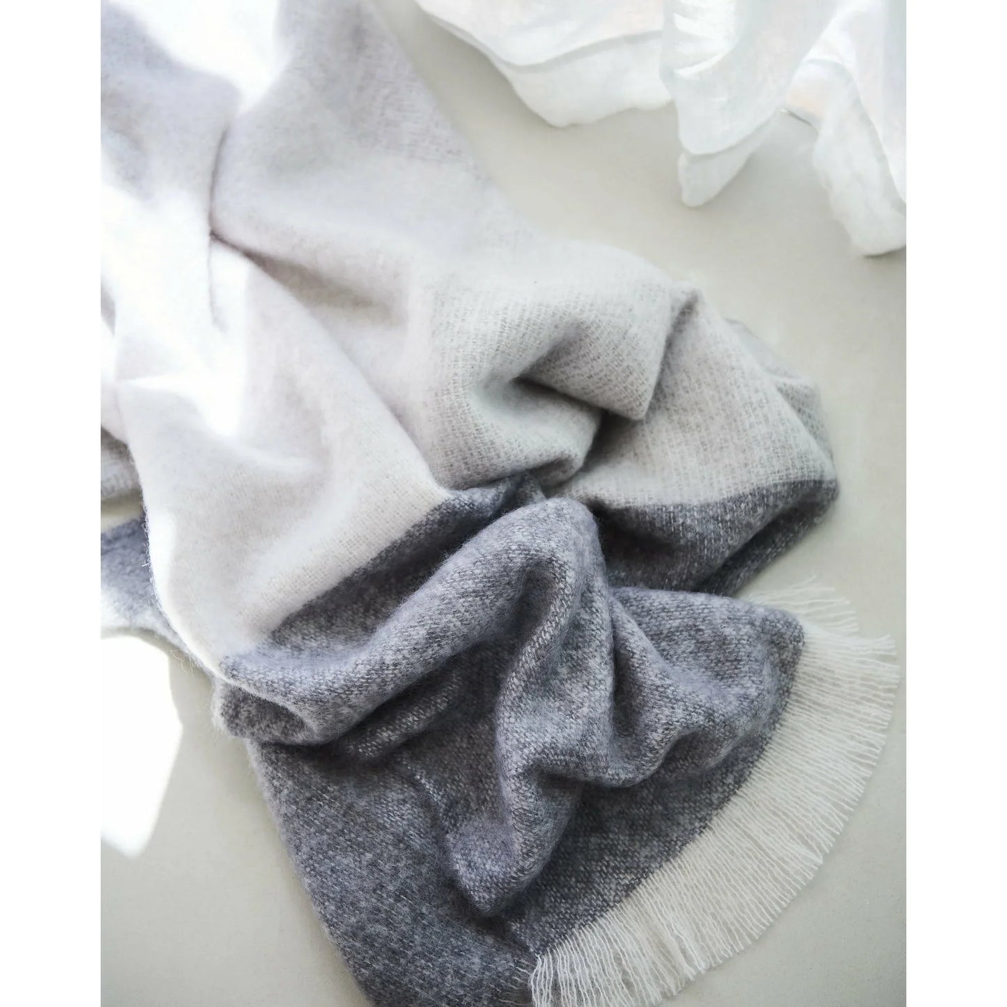 St Albans Mohair Throw Ghost